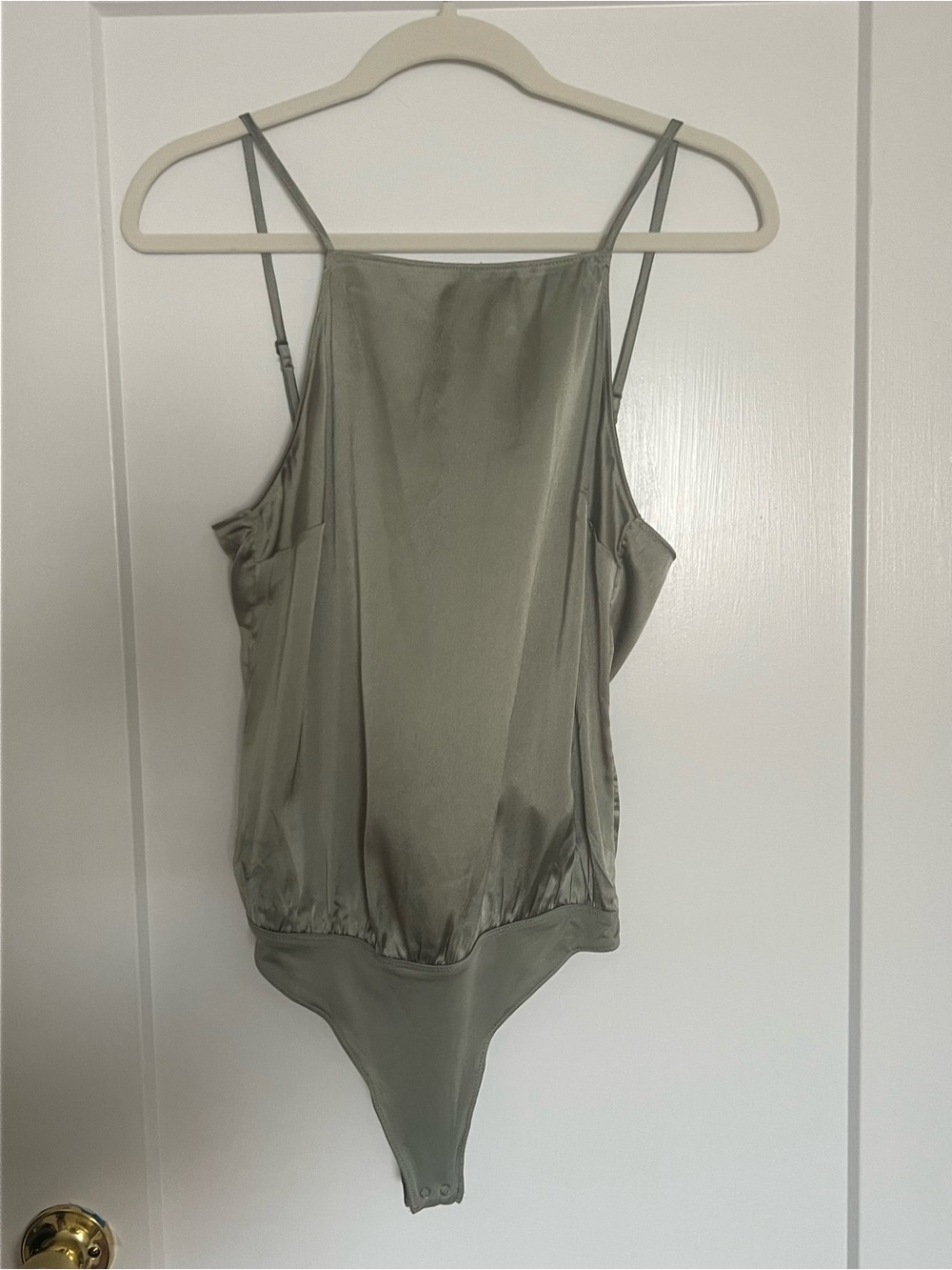 Abercrombie and Fitch Olive sexy open back with tie bodysuit.